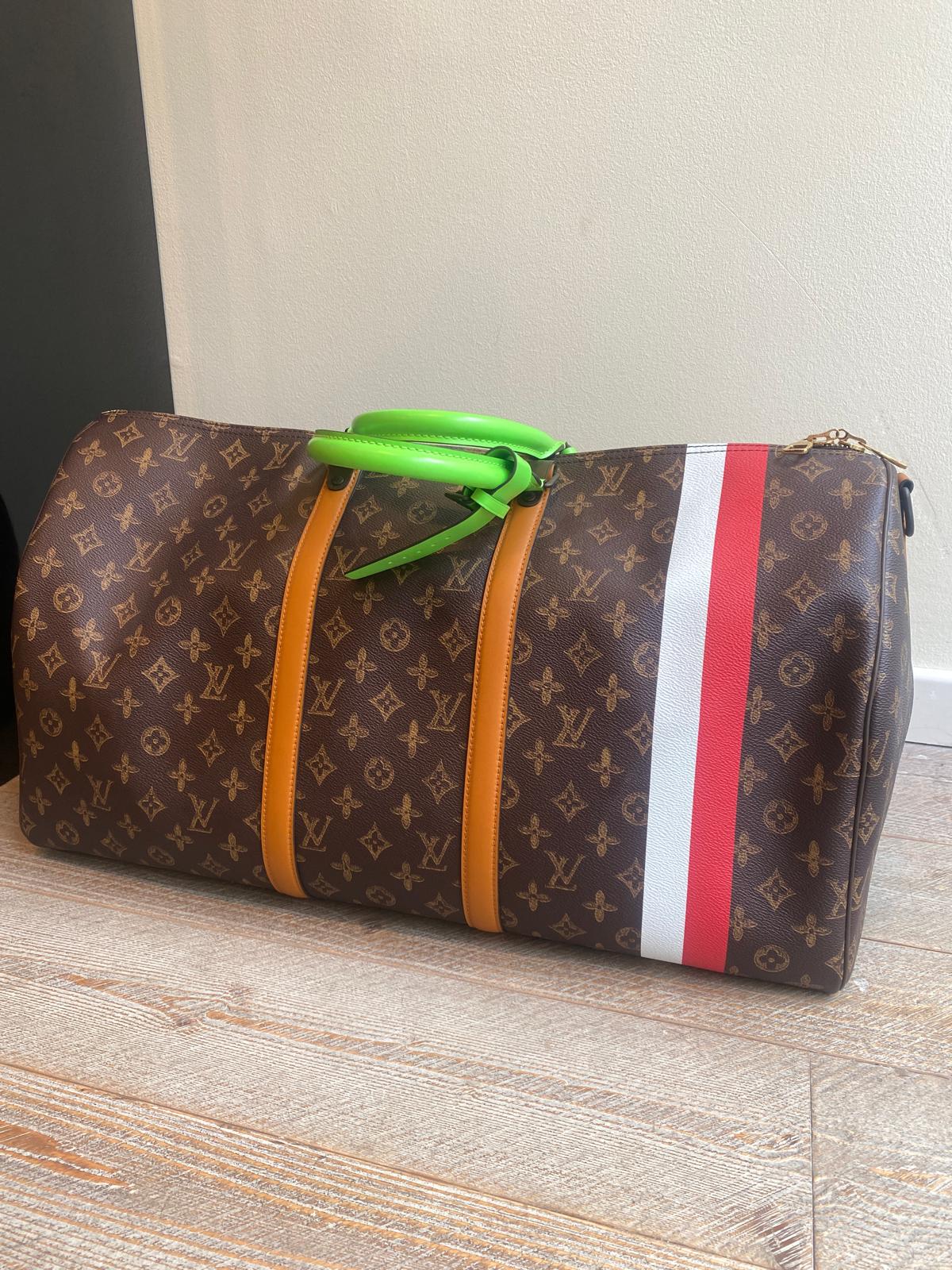 Louis Vuitton Keepall tracolla verde fluo