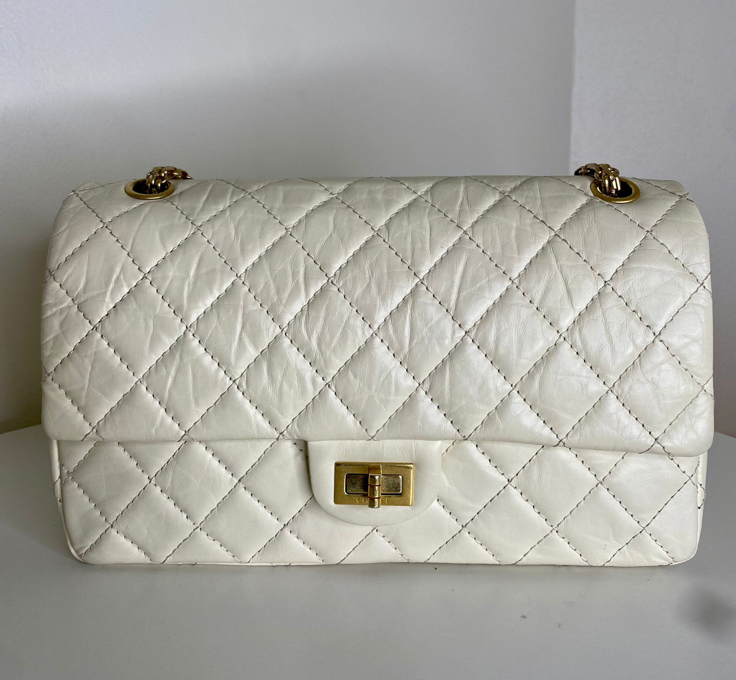 Chanel 2.55 grande bianco