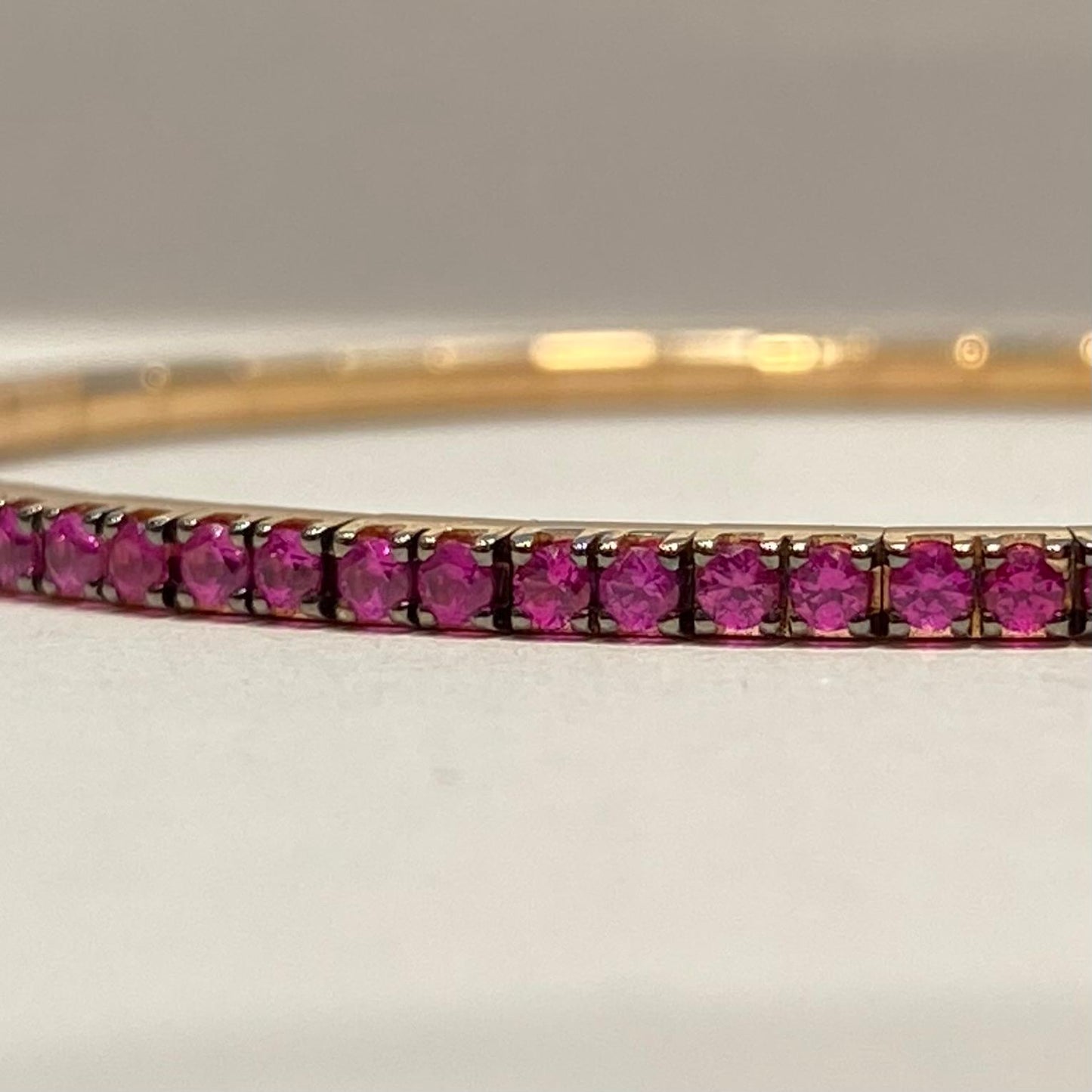 Bracciale Tennis Extensible Zaffiri rosa