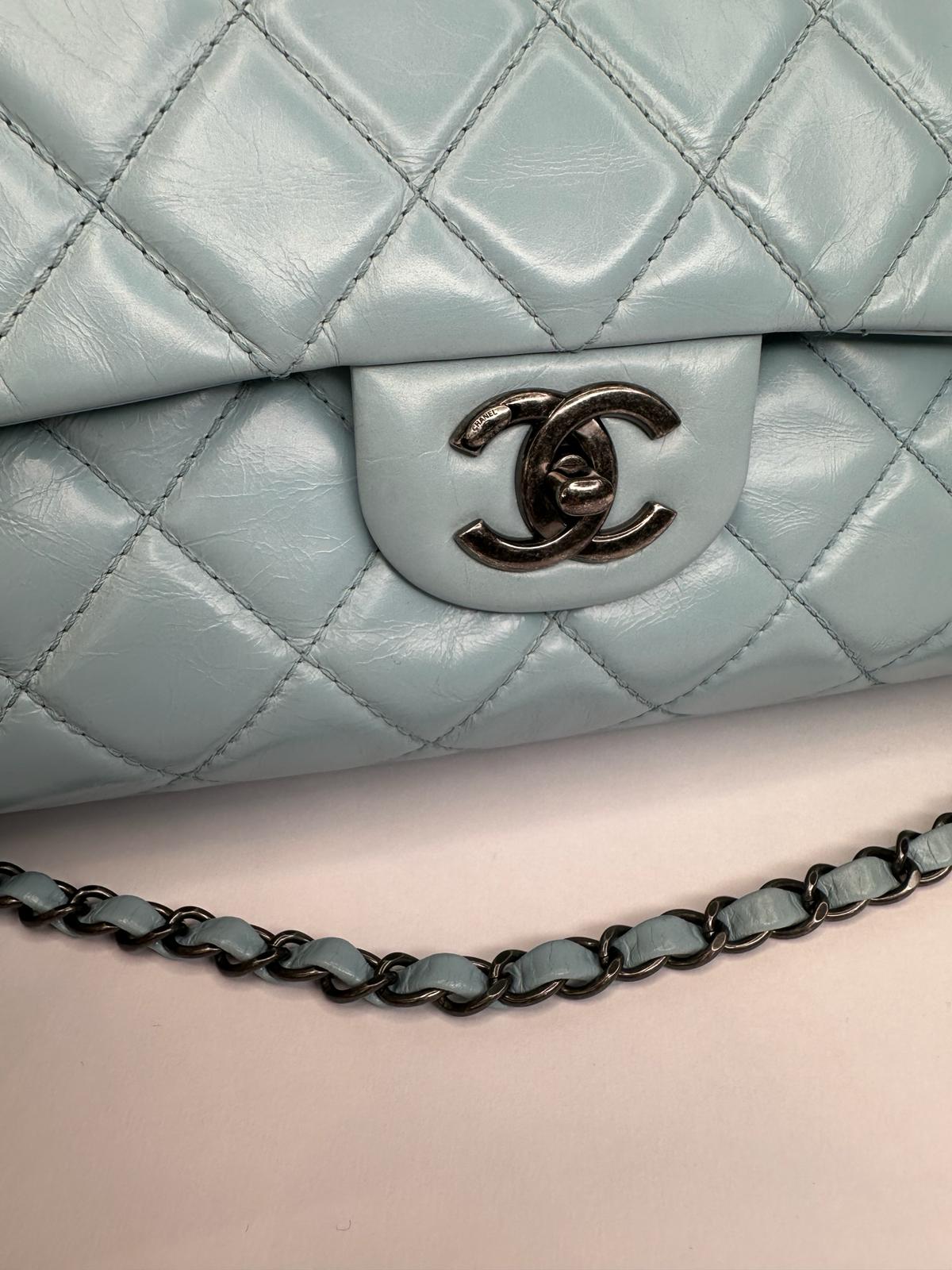 Chanel Classic grande azzurro baby