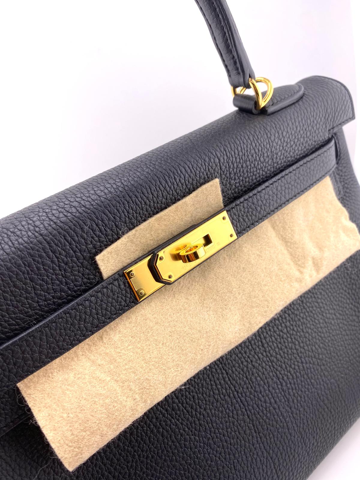 HERMES KELLY II RETOURNE 32 col. NOIR
