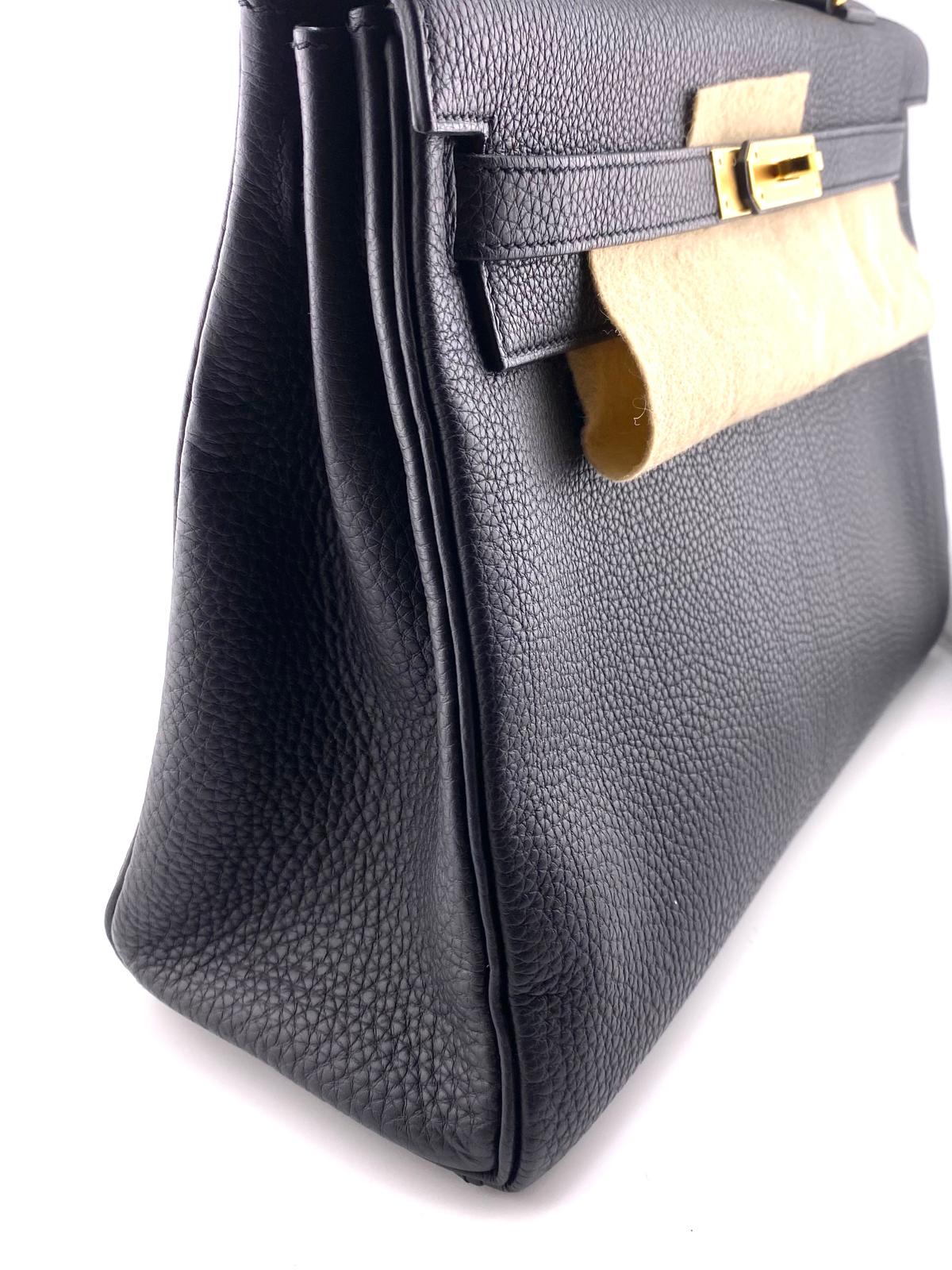 HERMES KELLY II RETOURNE 32 col. NOIR