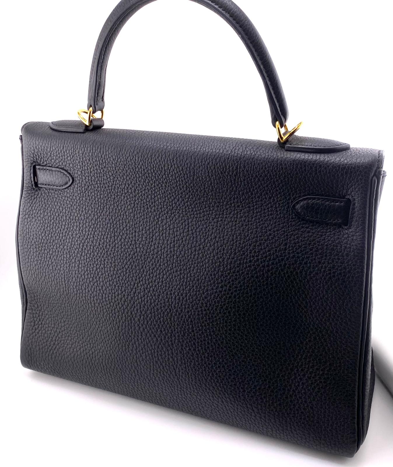 HERMES KELLY II RETOURNE 32 col. NOIR