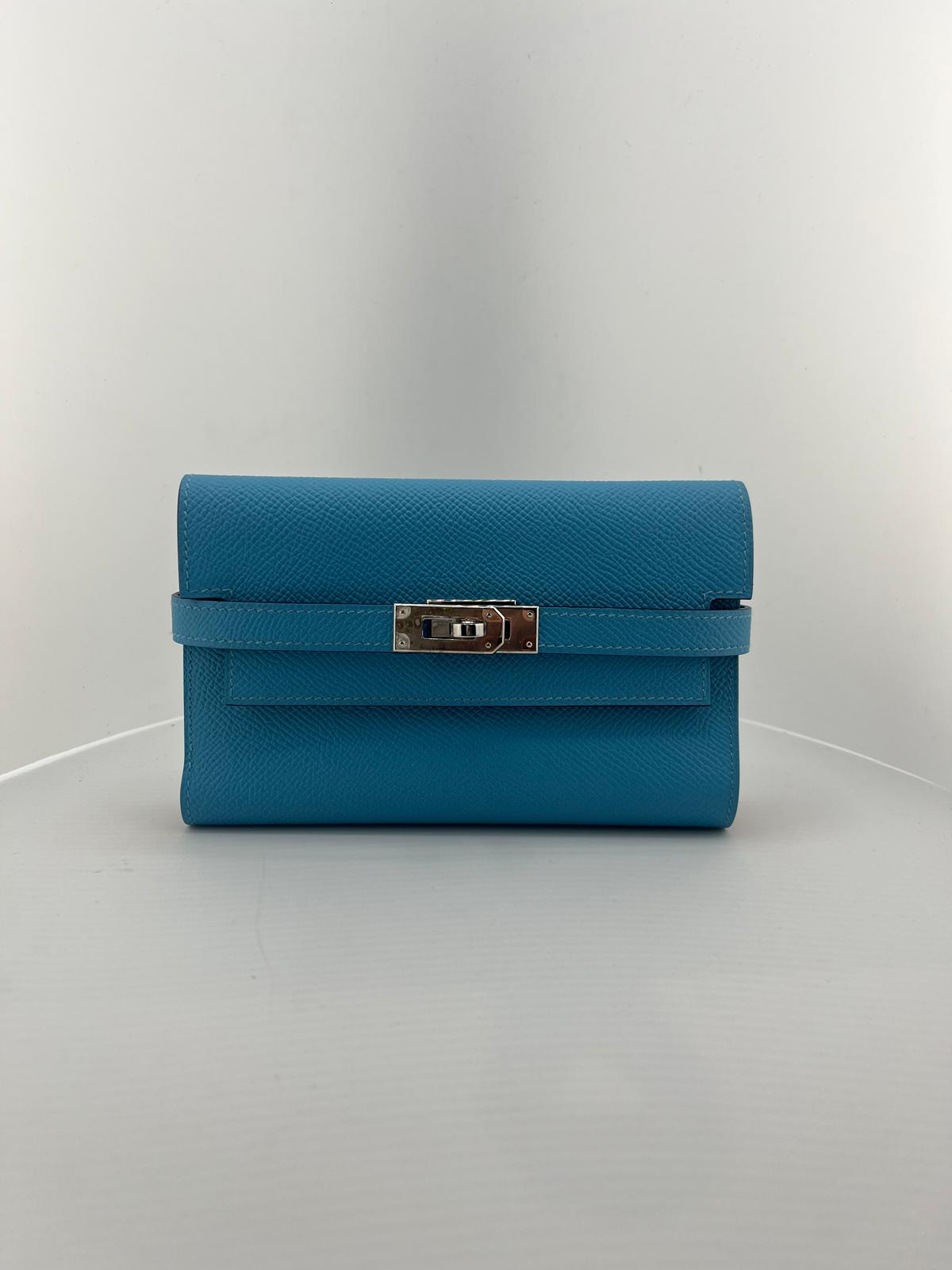 PORTAFOGLIO POCHETTE KELLY SPECIAL ORDER AZZURRO/ROSSO
