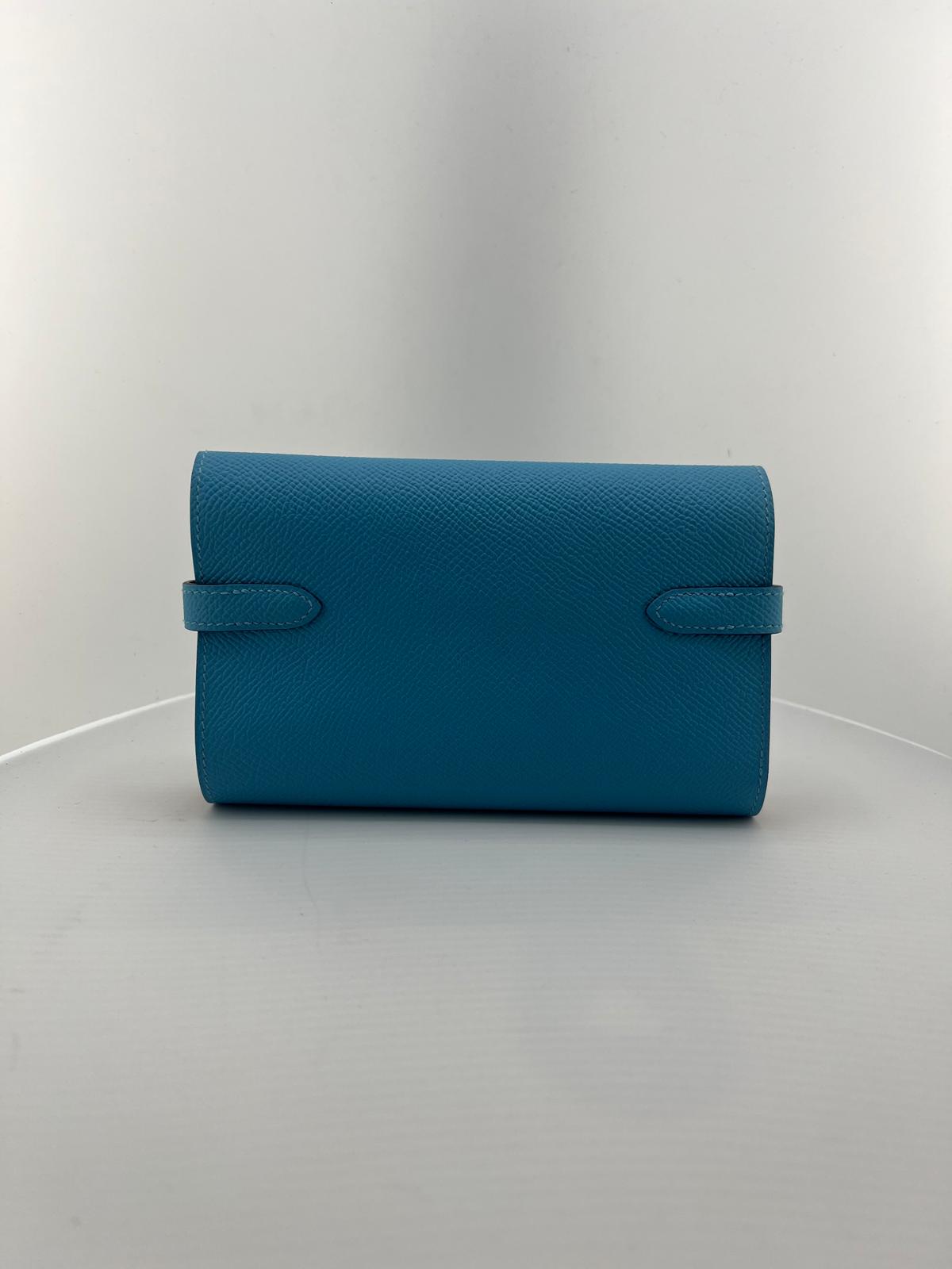PORTAFOGLIO POCHETTE KELLY SPECIAL ORDER AZZURRO/ROSSO