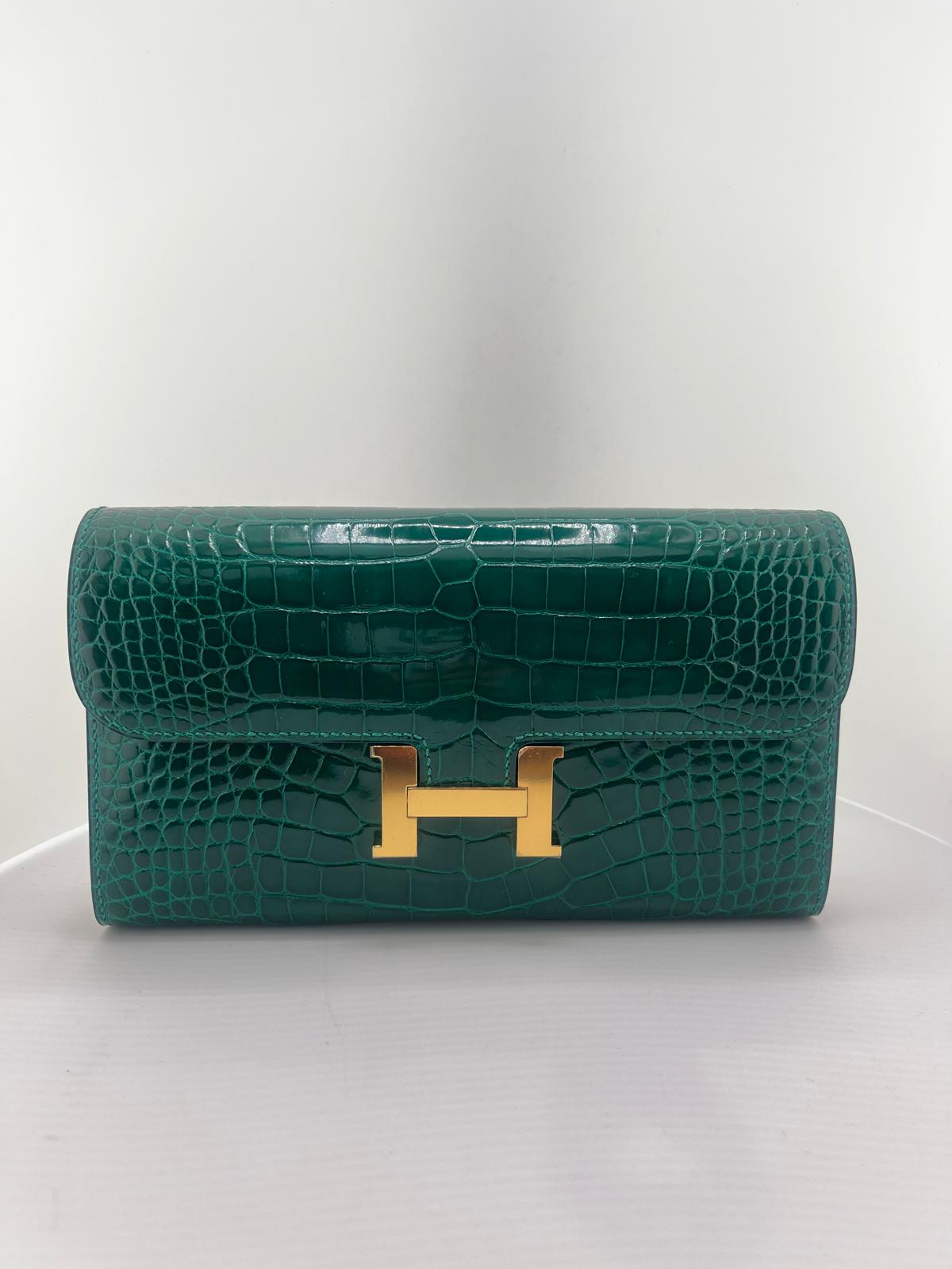 PORTAFOGLIO CONSTANCE LONG COCCO VERDE