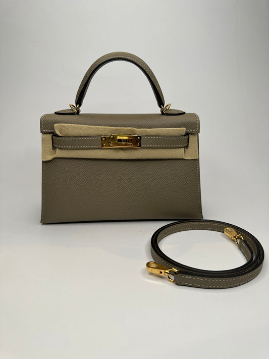 HERMES KELLY 20 EPSOM GRIS ASPHALTE