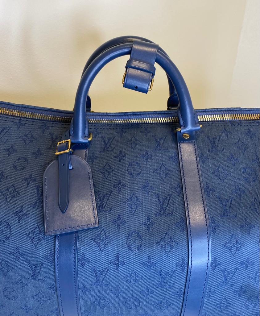 Louis Vuitton Keepall 52 monogram blu