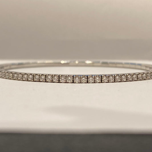 Bracciale Tennis Extensible Diamanti e Oro Bianco