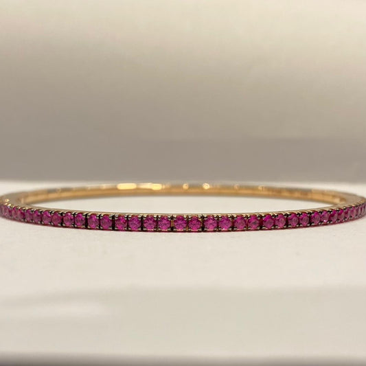 Bracciale Tennis Extensible Zaffiri rosa