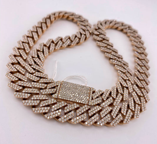 Collana cubana Oro Rosa e Diam Ct. 30