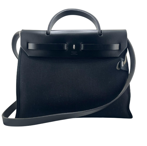 HERMES HERBAG ZIP 31 TOILE  NERA