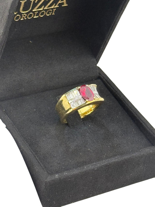 Anello Rubino e diamanti