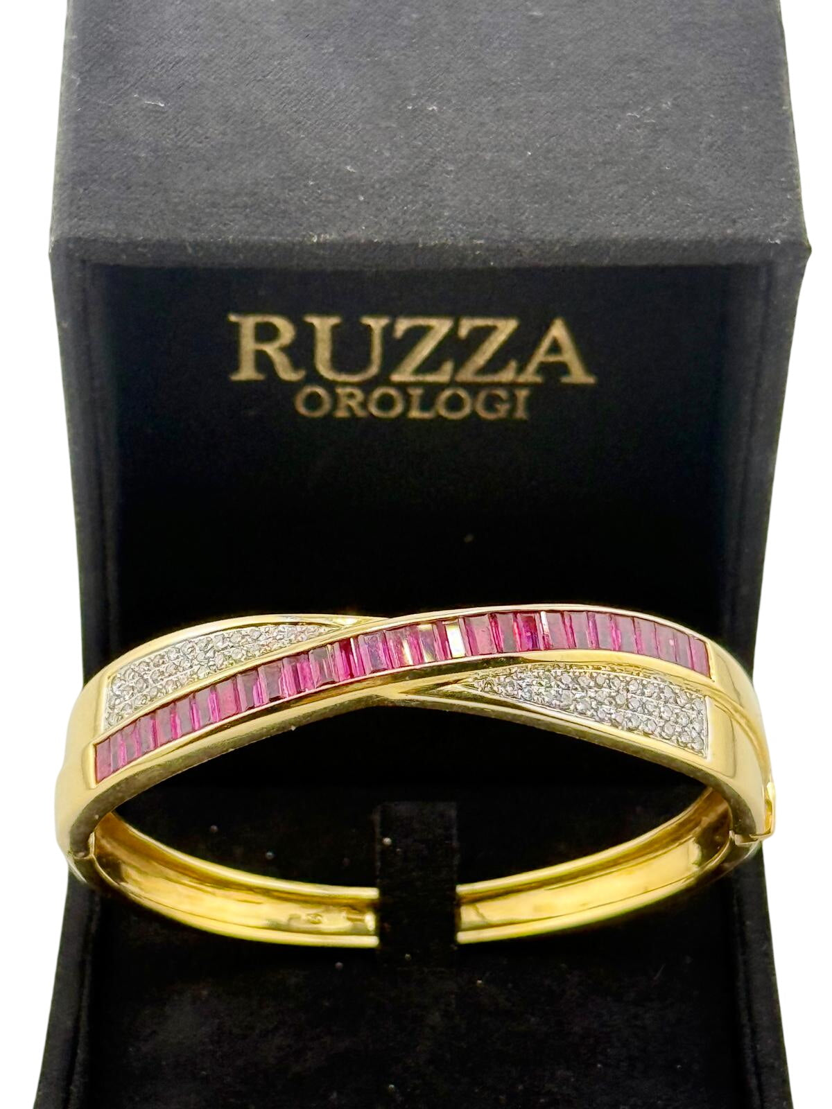 Bracciale rigido rubini e diamanti