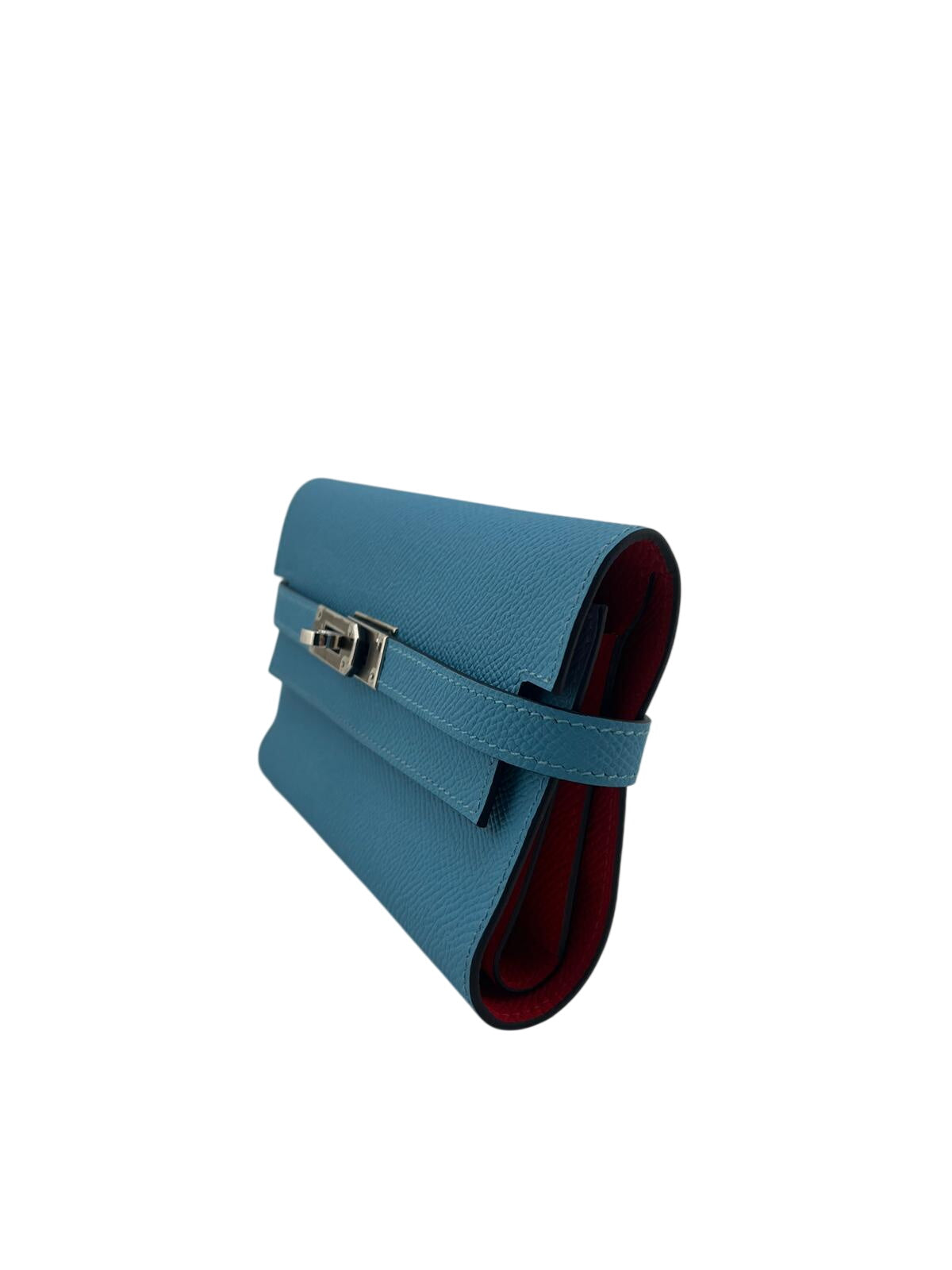 PORTAFOGLIO POCHETTE KELLY SPECIAL ORDER AZZURRO/ROSSO