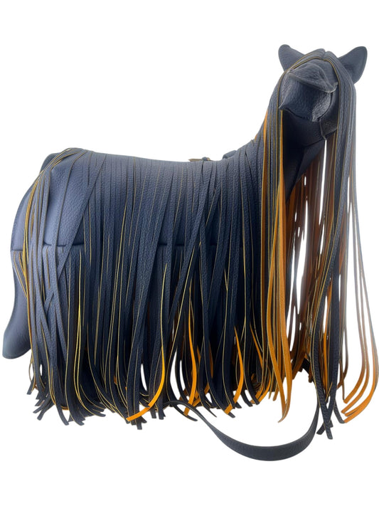 BORSA HERMES CAVALLINO LIMITED EDITION COL.BLU NOTTE/ORANGE