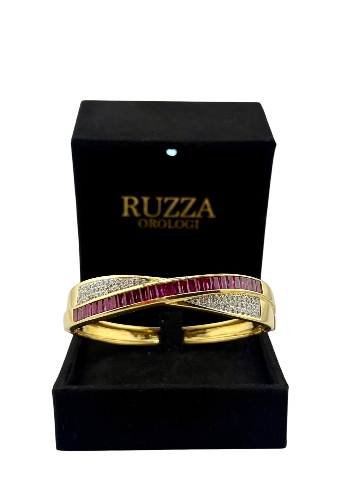 Bracciale rigido rubini e diamanti