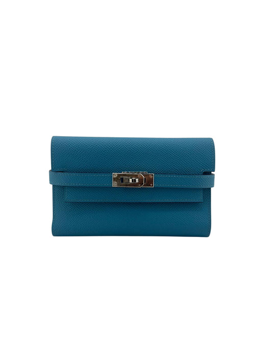 PORTAFOGLIO POCHETTE KELLY SPECIAL ORDER AZZURRO/ROSSO