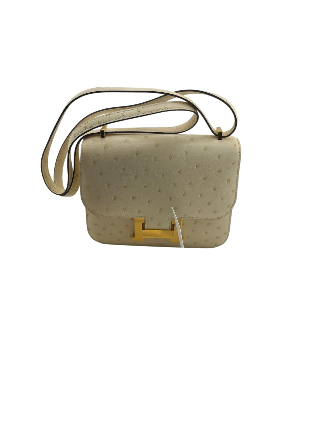 HERMES MINI CONSTANCE STRUZZO PANNA